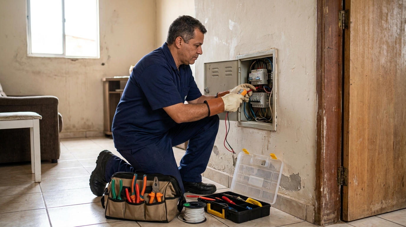 Eletricista e suas ferramentas em Curitiba‑PR