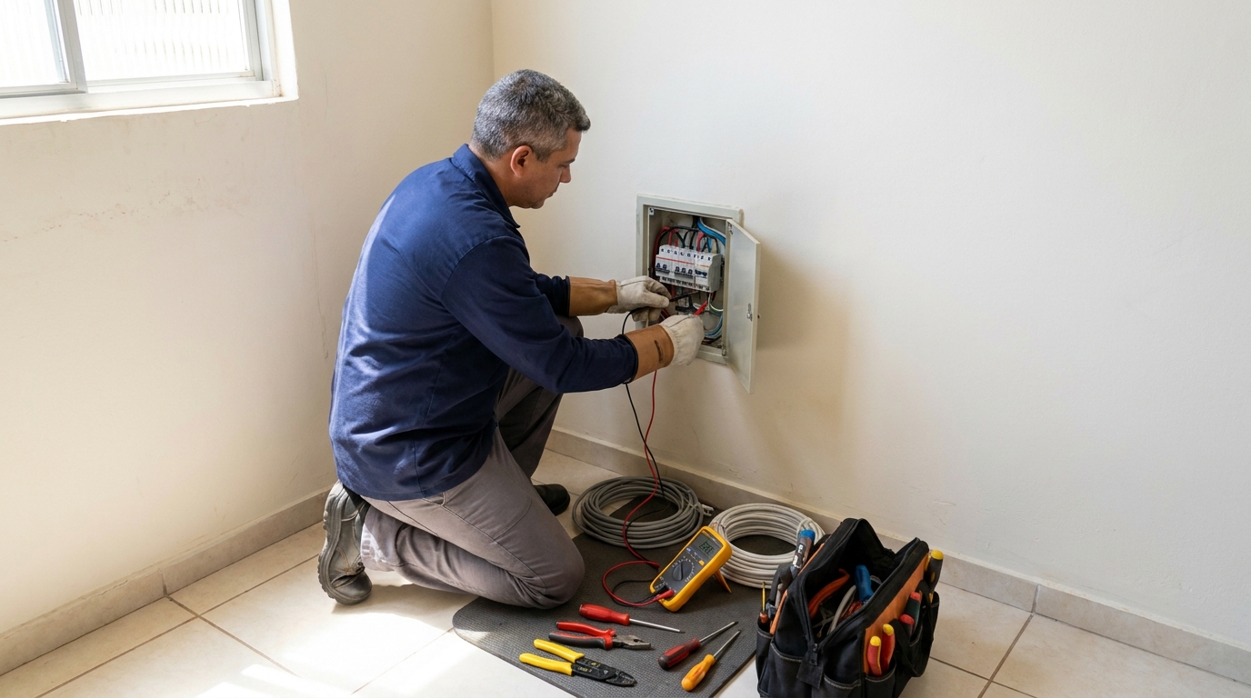 Eletricista em atendimento residencial em Curitiba-PR